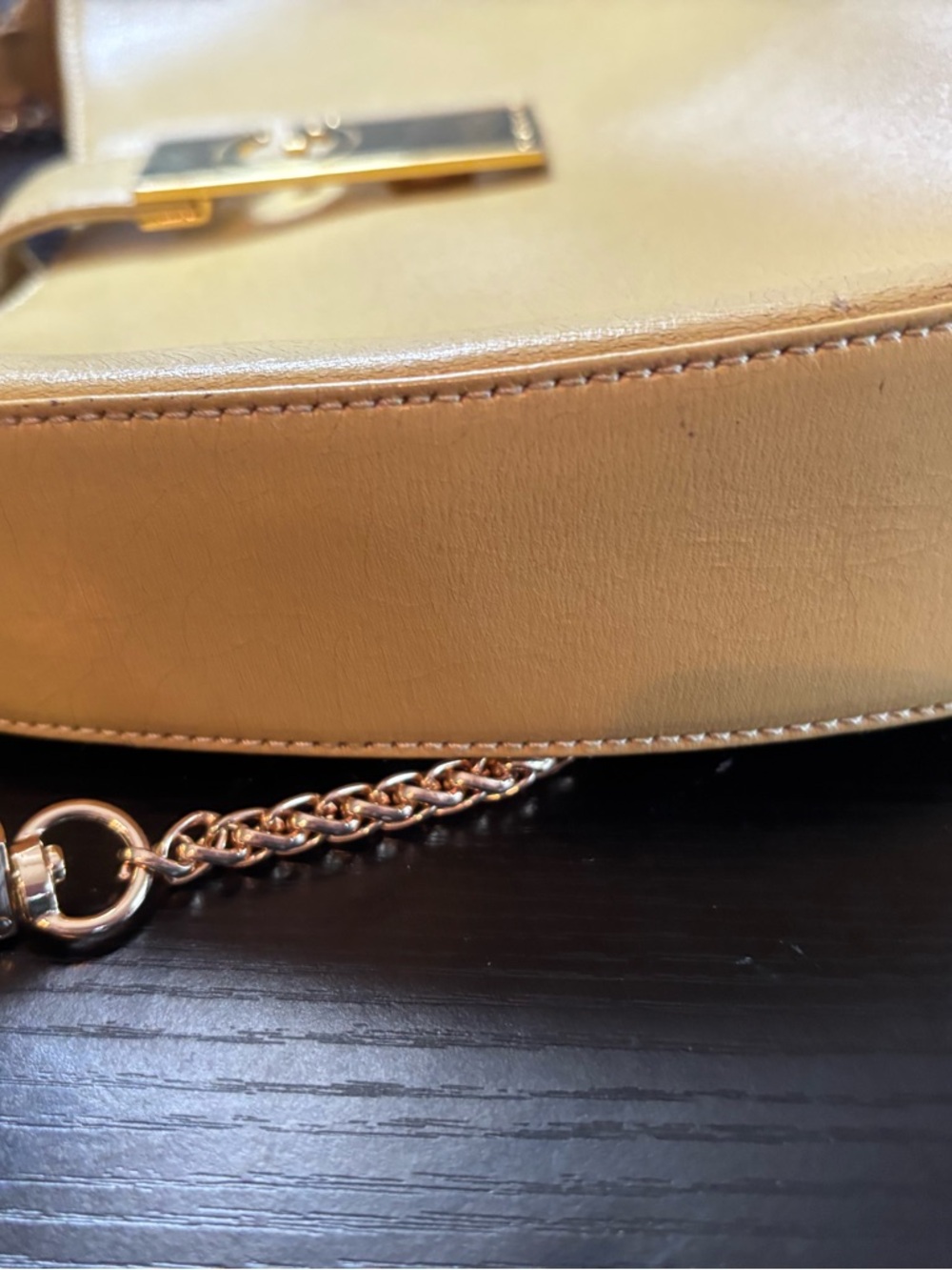 Authentic Vintage Givenchy Leather Shoulder Bag - Custom Chain - Picture 5 of 10